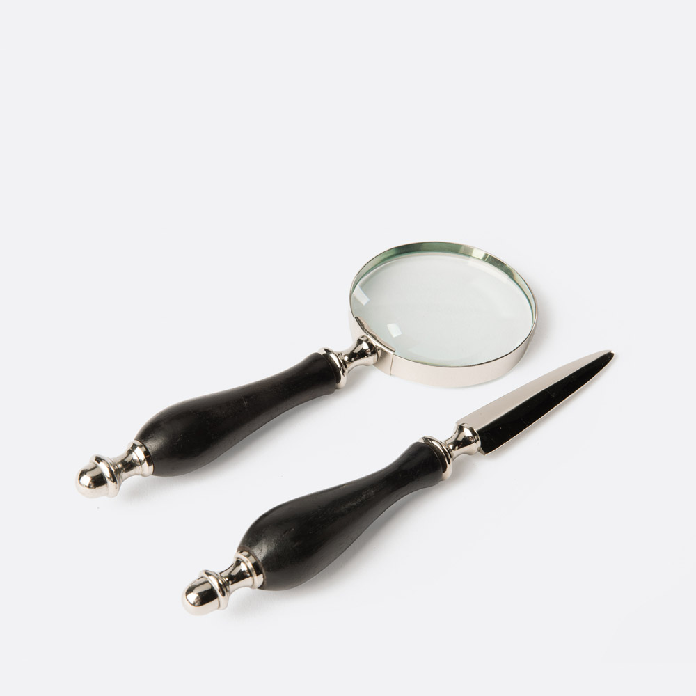 Conjunto lupa e abre-cartas DJIDADE