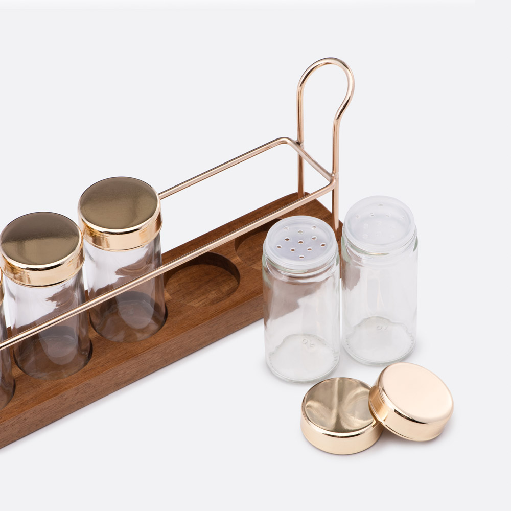 Suporte com 6 frascos de especiarias VELOSO